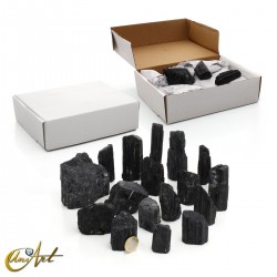 Rough Black Tourmaline with Flat Base, 2 Kg box