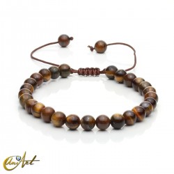 Pulsera ajustable de ojo de tigre - 6 mm