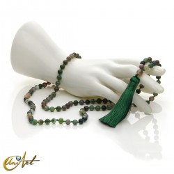 Indian agate japa mala beads - 6 mm