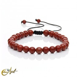 Pulsera de Jaspe Rojo, Ajustable - 6 mm
