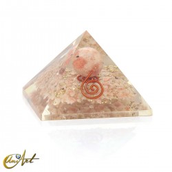 Pyramidal Orgone with Floating Natural Stone Sphere – 5 cm - Sun Stone