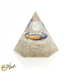 Hexagonal Orgonite with Sphere and Natural Stones - Crystal Quartz