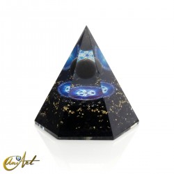Hexagonal Orgonite with Sphere and Natural Stones - Black Tourmaline