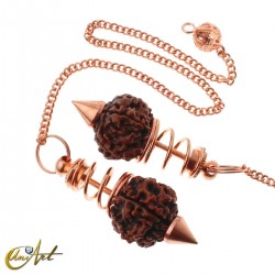 Péndulo de semilla de Rudraksha - Color: Cobre