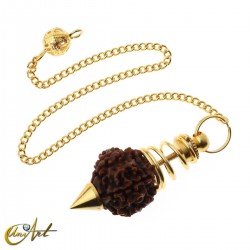 Rudraksha seed pendulum - Color: brass