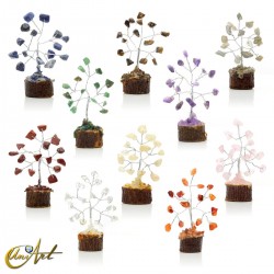 10 Mini Árboles con Piedras Naturales - Colección - Plateado