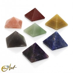 Kit de 7 Pirámides de los  Chakras - Piedras Naturales