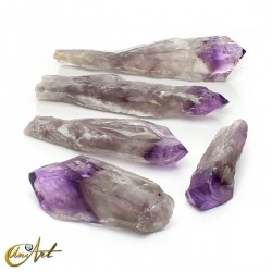 Lote de cetros de amatista en bruto, 1 kilo, puntas medianas