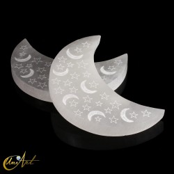 Selenite Moon Plate, 14.5 cm