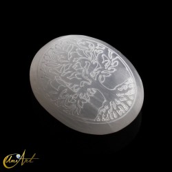 Jabón de selenita grabado, 7 cm - Árbol