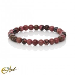 Pulsera de rodonita (elástica) - 6 mm, Clásica