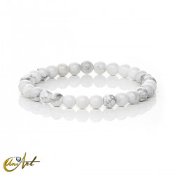 Natural howlite bracelet - 6 mm