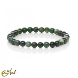 Pulsera de ágata musgosa - 6 mm