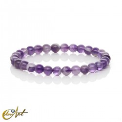 Pulsera de amatista auténtica - 6 mm