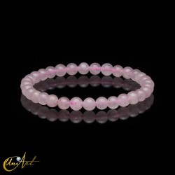 Pulsera de cuarzo rosa natural - 6 mm