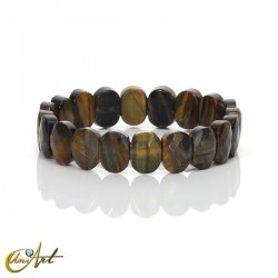 Pulsera de piedras naturales ovales facetadas - Ojo de halcón