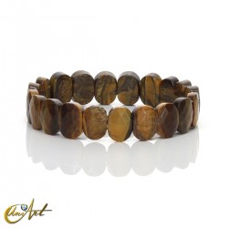 Pulsera de piedras naturales ovales facetadas - Ojo de Tigre