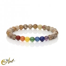 pulsera de los chakras con piedra maifan - 6 mm