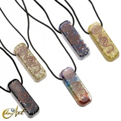 Rectangular orgonite pendant with no metal setting - 1 Pack  with all
