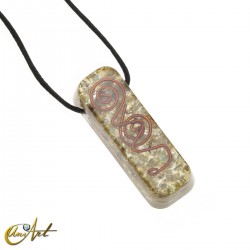 Rectangular orgonite pendant with no metal setting - Labradorite