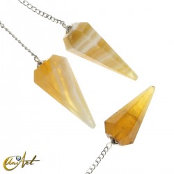 Honey calcite pendulum, 6 facets