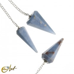 Angelite pendulum, 6 facets