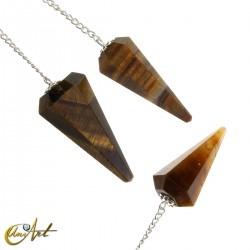 6-sided pendulum in natural tiger's eye