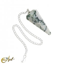 6 Sides natural agate pendulum - Tree Agate