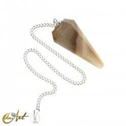 6 Sides natural agate pendulum - Banded Agate