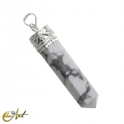 Faceted mineral point pendant - Howlite
