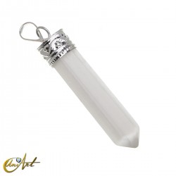 Faceted mineral point pendant - Selenite