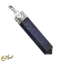Faceted mineral point pendant - Sodalite
