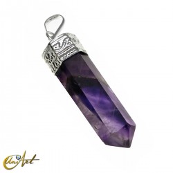 Natural quartz point pendant - Amethyst