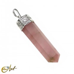 Natural quartz point pendant - Rose Quartz