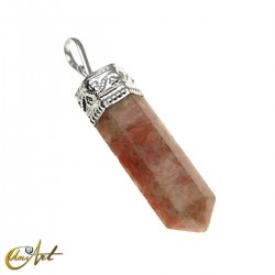 Gemstone faceted point pendant - Sun Stone