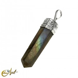 Gemstone faceted point pendant - Labradorite