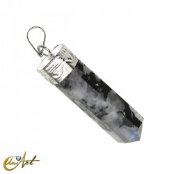 Gemstone faceted point pendant - Moonstone
