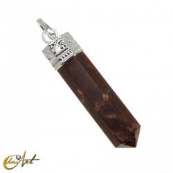 Gemstone faceted point pendant - Garnet