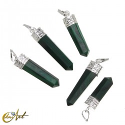 Malachite faceted point pendant