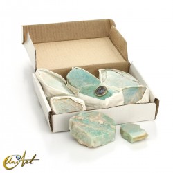 Semi-rough amazonite, 1-kilo box