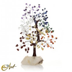 Árbol con piedras de los chakras y base de cuarzo - 200 chips
