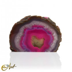 Pink agate geode