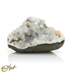 White apophyllite with stilbite