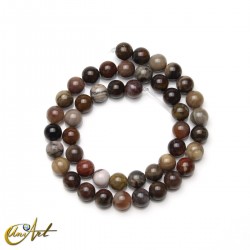 Fossilised wood (xylopal), beads - 8 mm