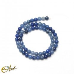 Round blue quartz beads - 6 mm