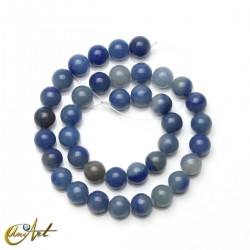Cuentas redondas de cuarzo azul - 10 mm