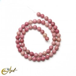 Grade A rhodonite beads - 6 mm