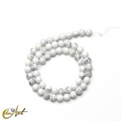 Howlite round beads - 6 mm