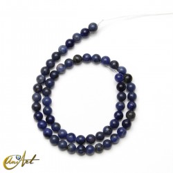 Dark sodalite round beads - 6 mm