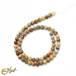 Yellow crazy lace agate beads - 6 mm